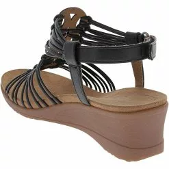 BareTraps Shoes BareTraps Taren Womens Wedge Sandals -WOMENS SANDALS Sales Shop BT TAREN BLK3