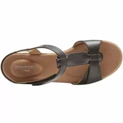 Rockport Shoes Rockport Blanca T Strap Sandals - Womens -WOMENS SANDALS Sales Shop RP CI5228 BLK3