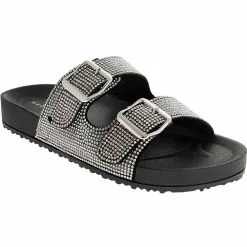 Madden Girl Shoes Madden Girl Teddy Womens Footbed Sandals -WOMENS SANDALS Sales Shop SM TEDDY R BLK1